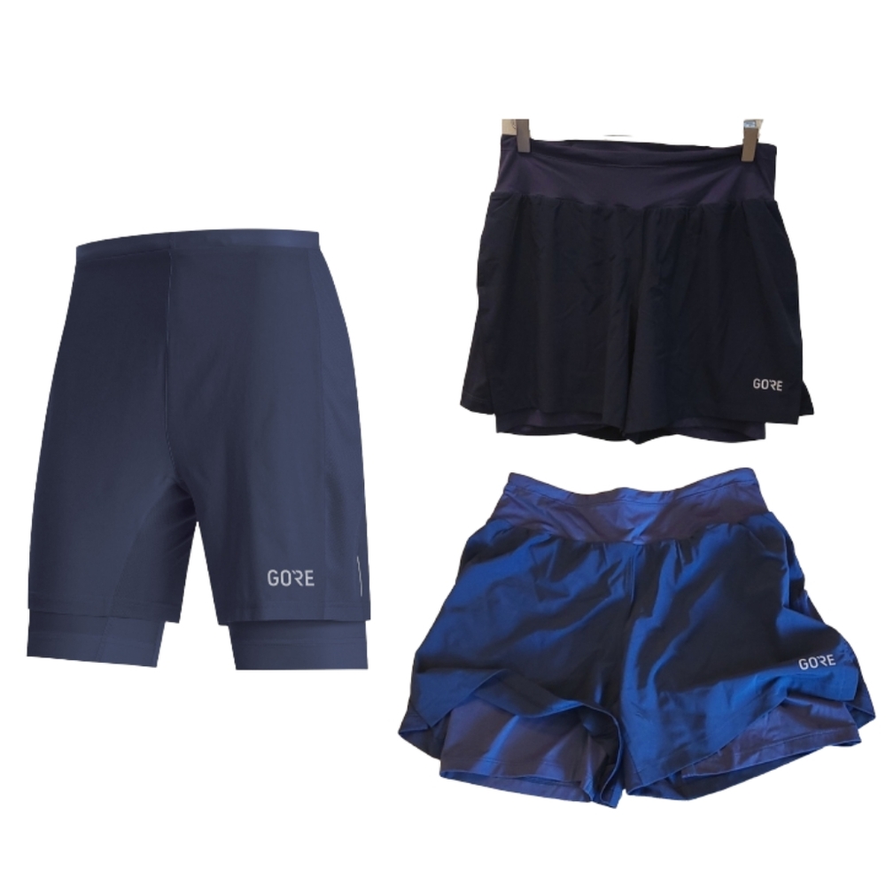 CCO⬇️ Gore rare 2 in 1 running shorts for women, blue-grey, R25